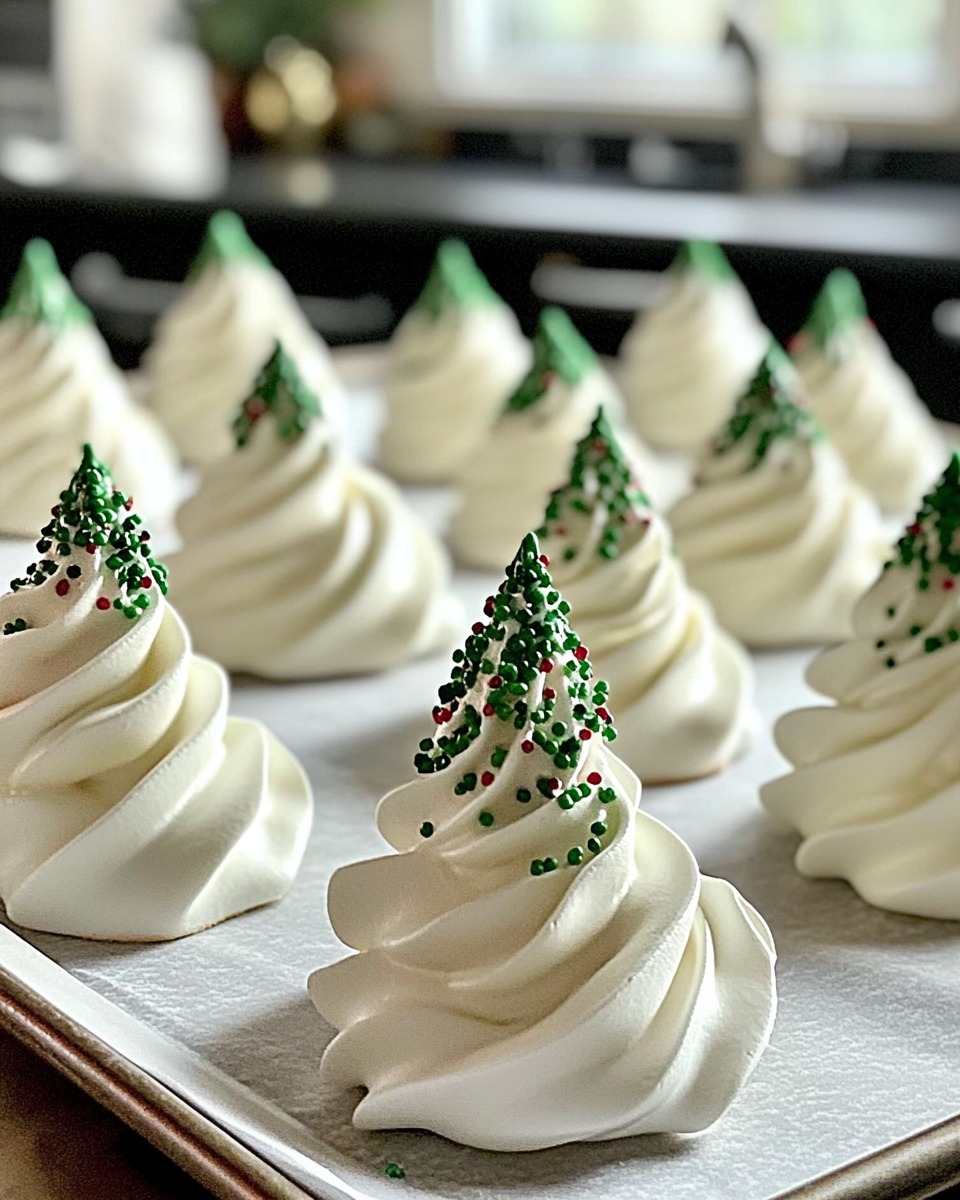 Holiday Meringue Christmas Trees