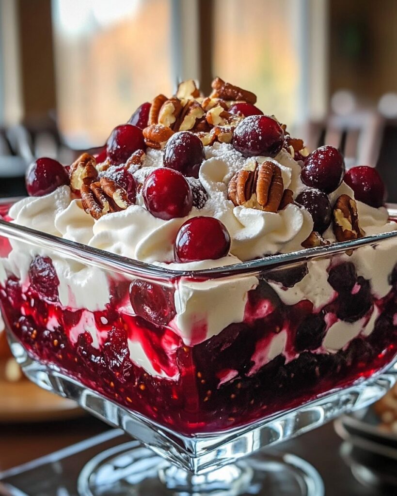 Cranberry Jello Salad with Cream Cheese Topping