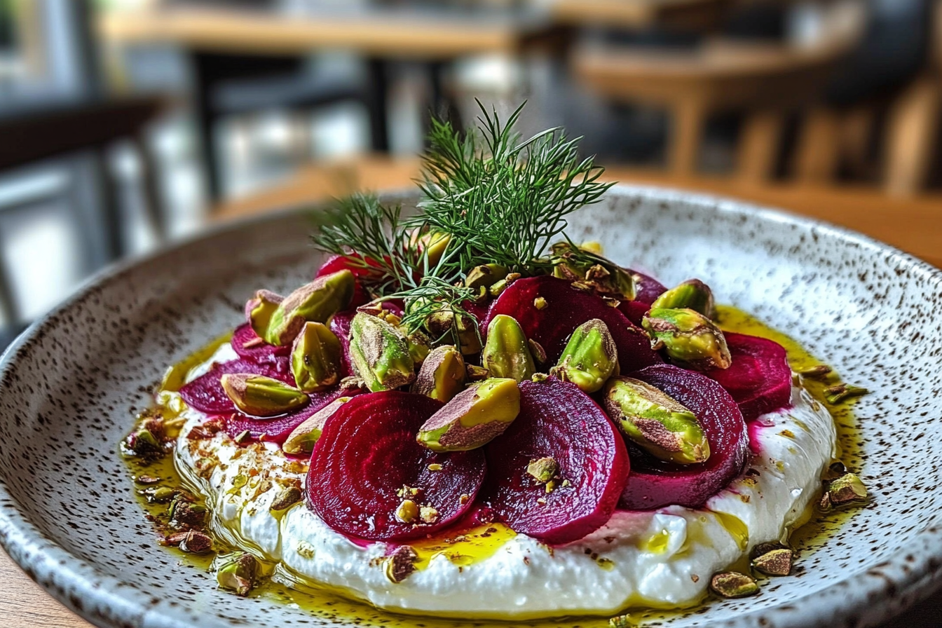 Whipped Feta with Beetroot, Dill & Pistachios