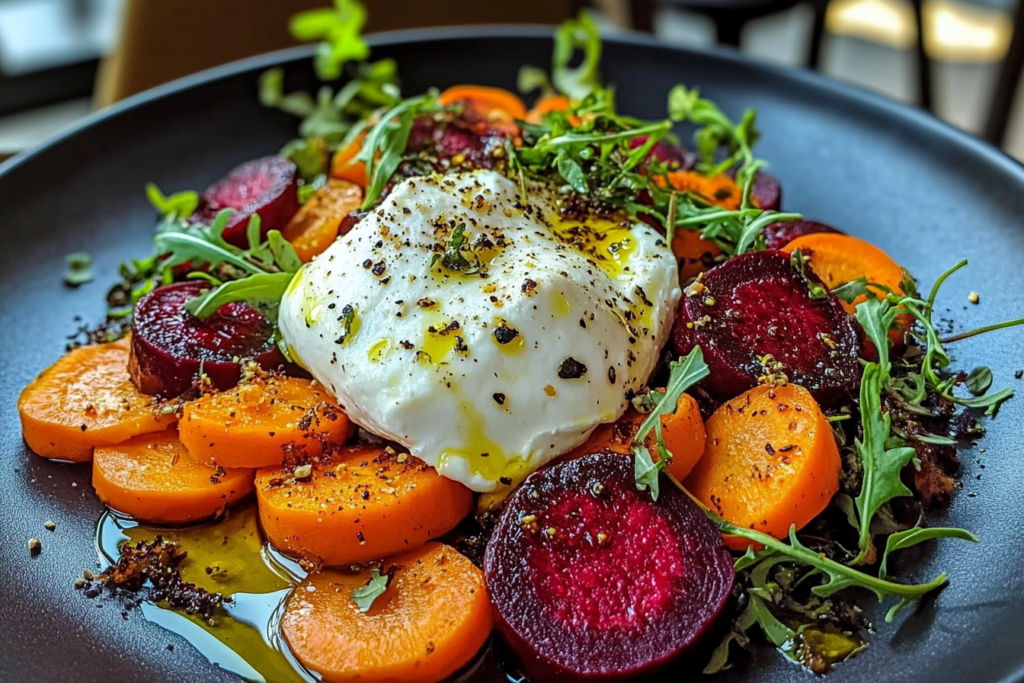 Beet and Carrot Salad with Burrata