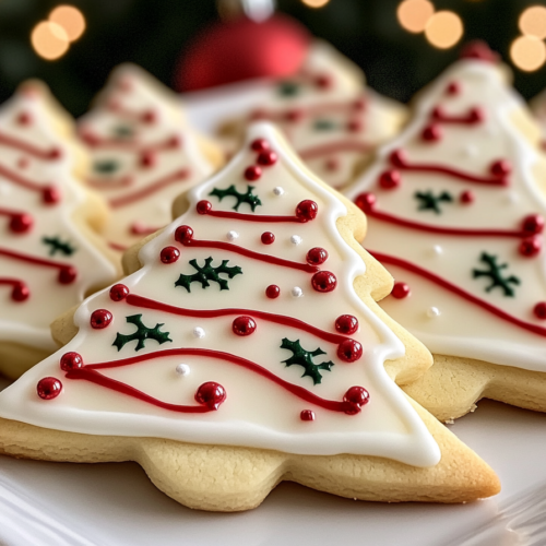 Christmas Tree Sugar Cookies with Royal Icing