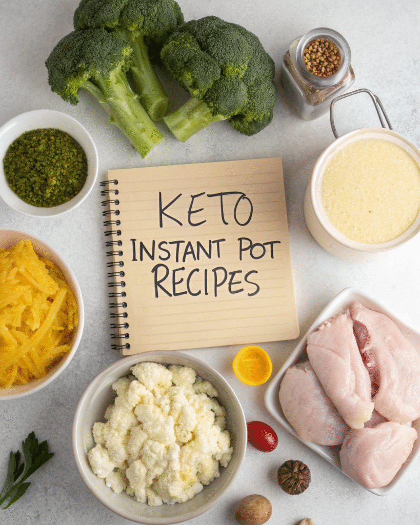 Ingredients for making keto instant pot recipes at home.