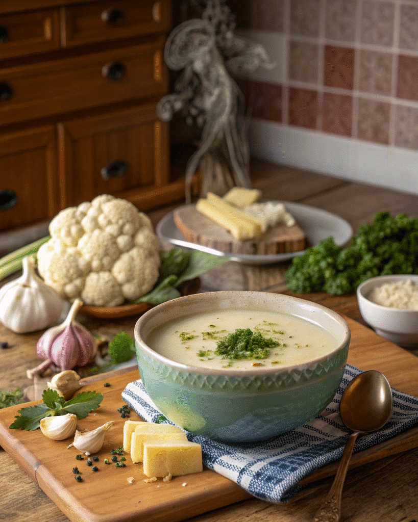Delicious keto instant pot recipes featuring creamy cauliflower soup.