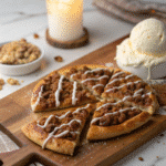 Cinnamon Streusel Pizza slice served